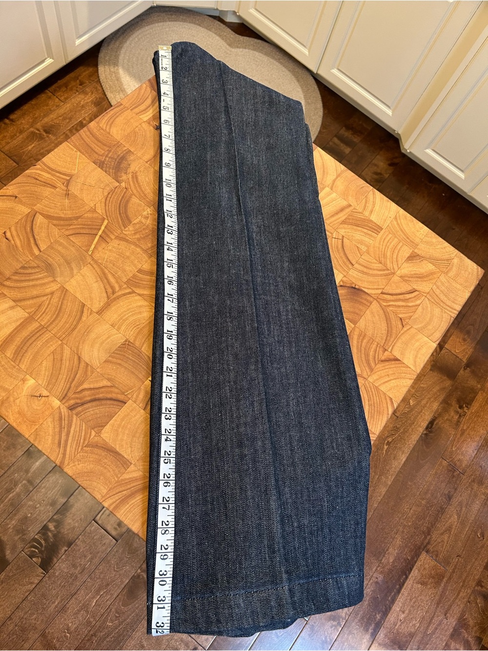 Fidelity Denim Wide Leg Trouser Jeans Dark Wash High Rise Button Detail Size 27 - Picture 10 of 10